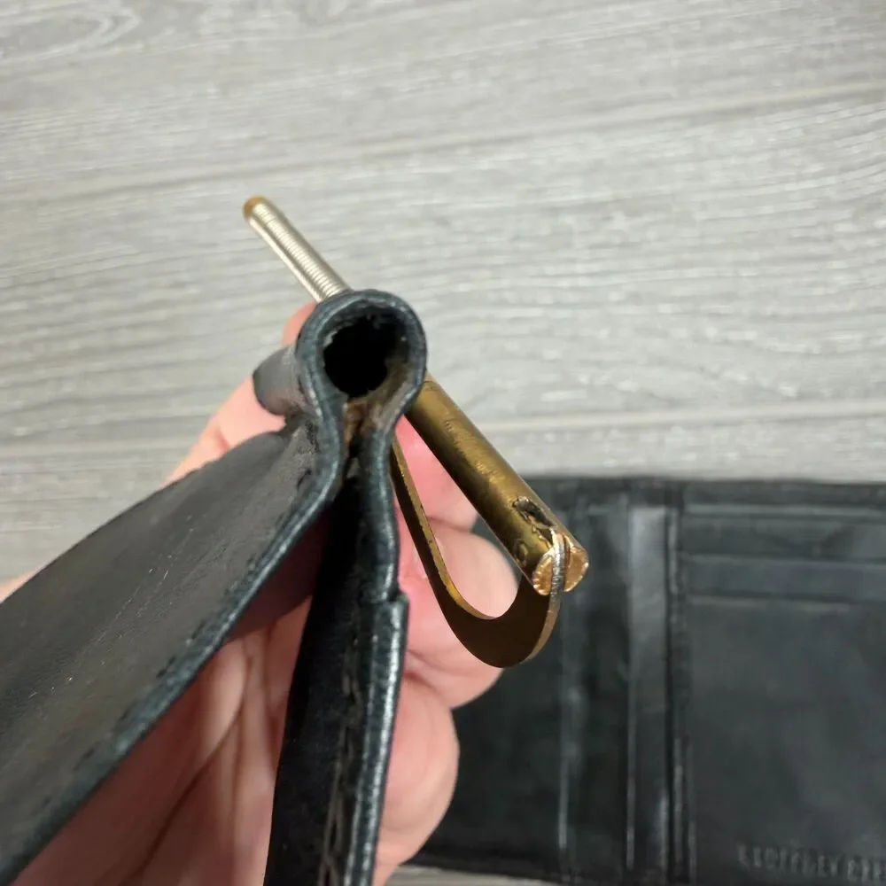 Geoffrey Beene Black Genuine Leather Bifold Wallet with Money Clip - Flaws